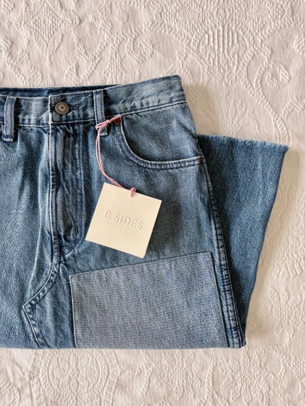 B Sides Plein High Skirt in Marble Blue Patchwork - Sz 26 - Brand New with Tags